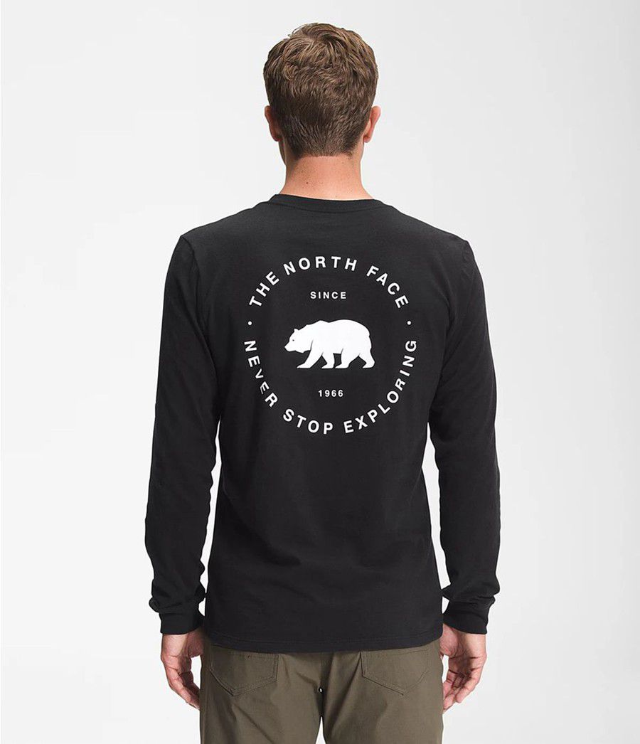 Pánské T-Shirts The North Face Long Sleeve Bear Nse Černé | MDFWJZB-06