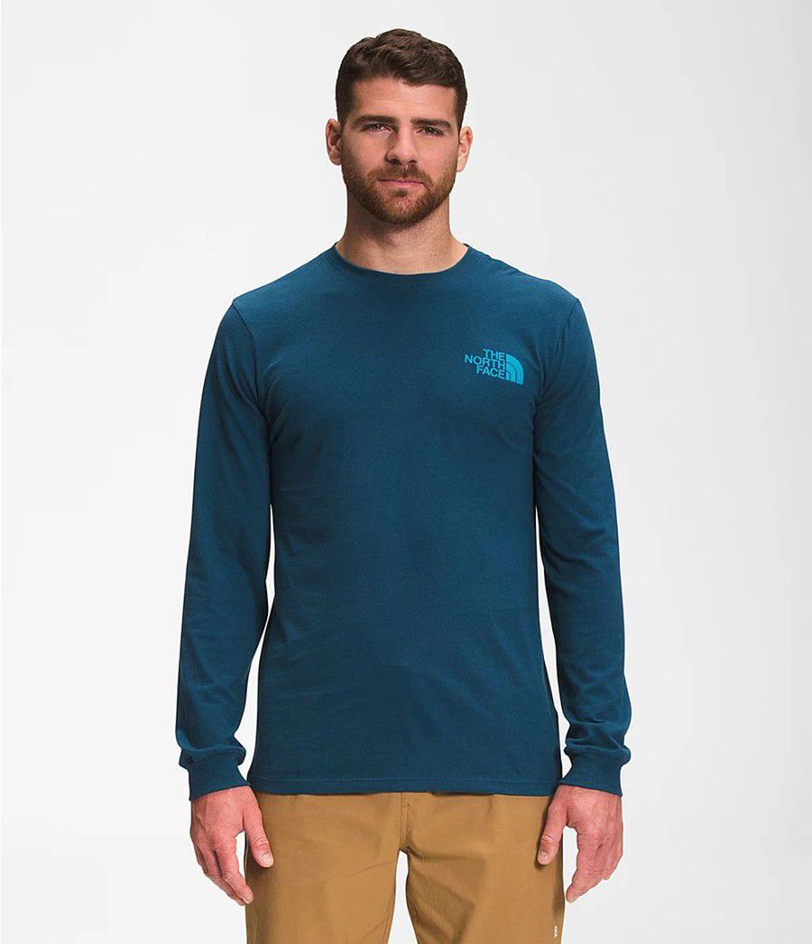 Pánské T-Shirts The North Face Mountain Scene Long Sleeve Blankyt | RUNXPMI-31