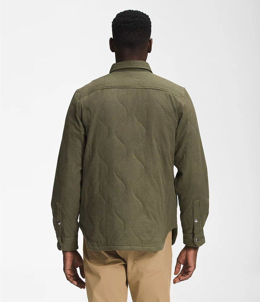 Pánské T-Shirts The North Face Quilted Overshirt Olivy Zelené | XWEBKFO-38