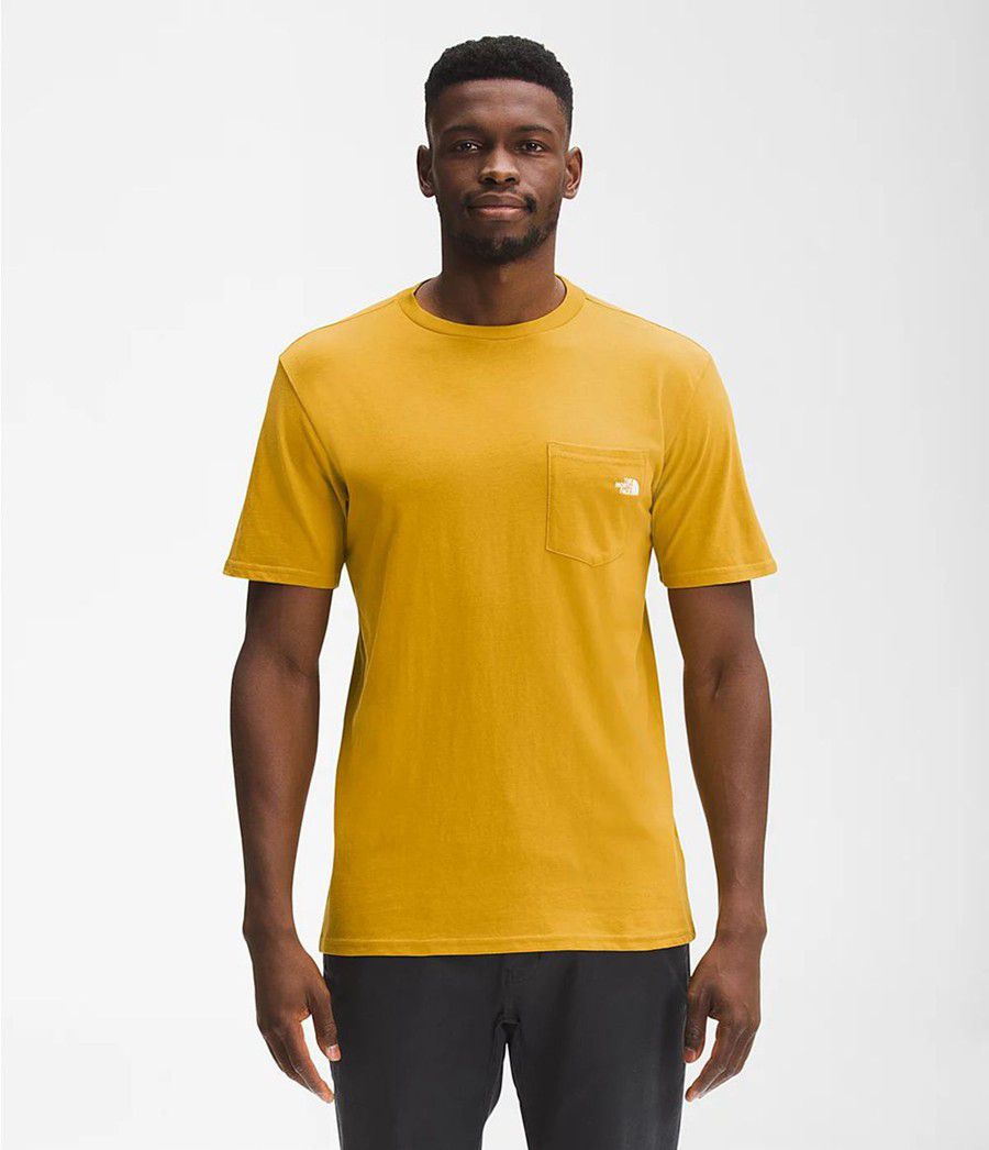 Pánské T-Shirts The North Face Short Sleeve Woodmont Pocket Žluté | RULBGQC-64