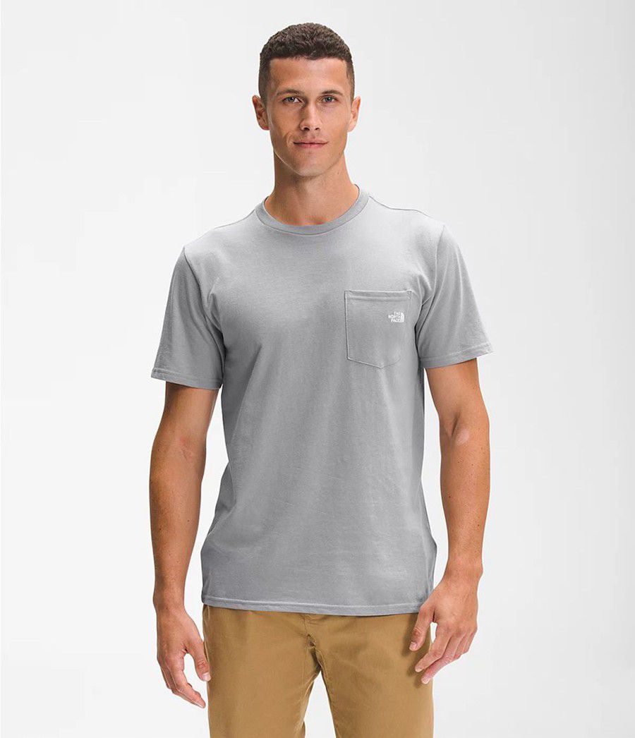 Pánské T-Shirts The North Face Short Sleeve Woodmont Pocket Šedé | XPDMJCY-12