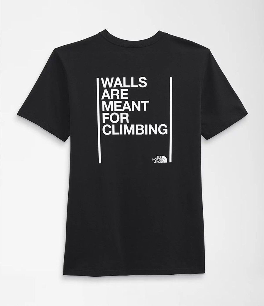 Pánské T-Shirts The North Face Short Sleeve Walls Černé | BOSCVQE-79