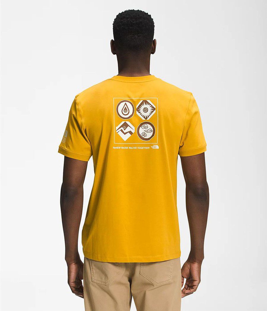 Pánské T-Shirts The North Face Short Sleeve Himalayan Bottle Source Žluté | CEGSXVM-92