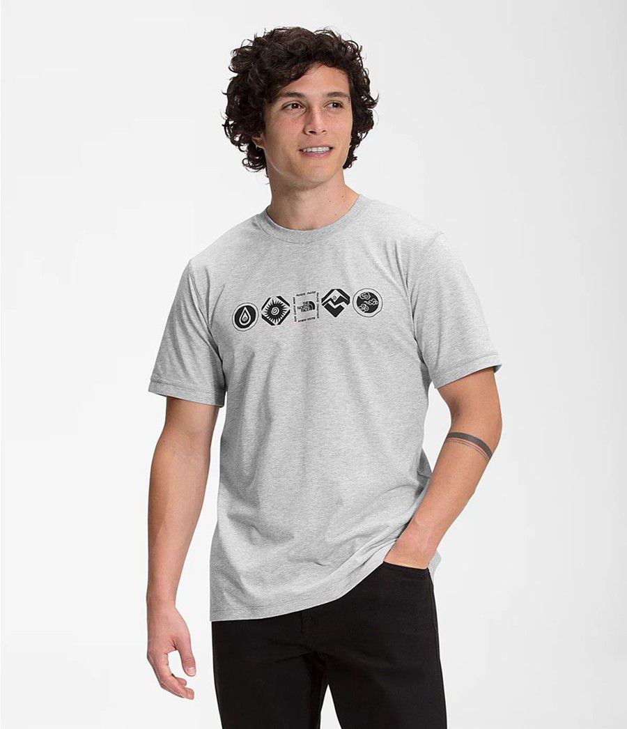 Pánské T-Shirts The North Face Short Sleeve Himalayan Bottle Source Světle Šedé | XOJAFMR-91