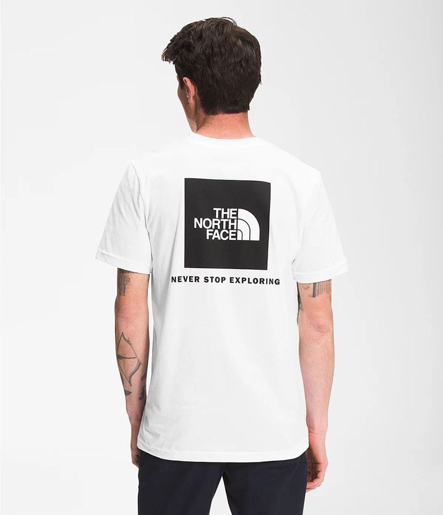 Pánské T-Shirts The North Face Short Sleeve Box Nse Bílé | CKPBURJ-28
