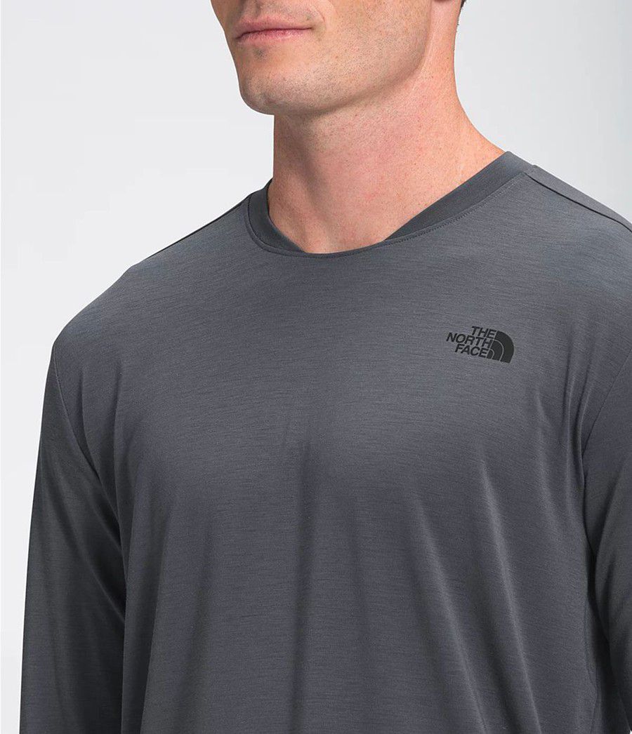 Pánské T-Shirts The North Face Wander Long Sleeve Šedé | WGJVXZB-16