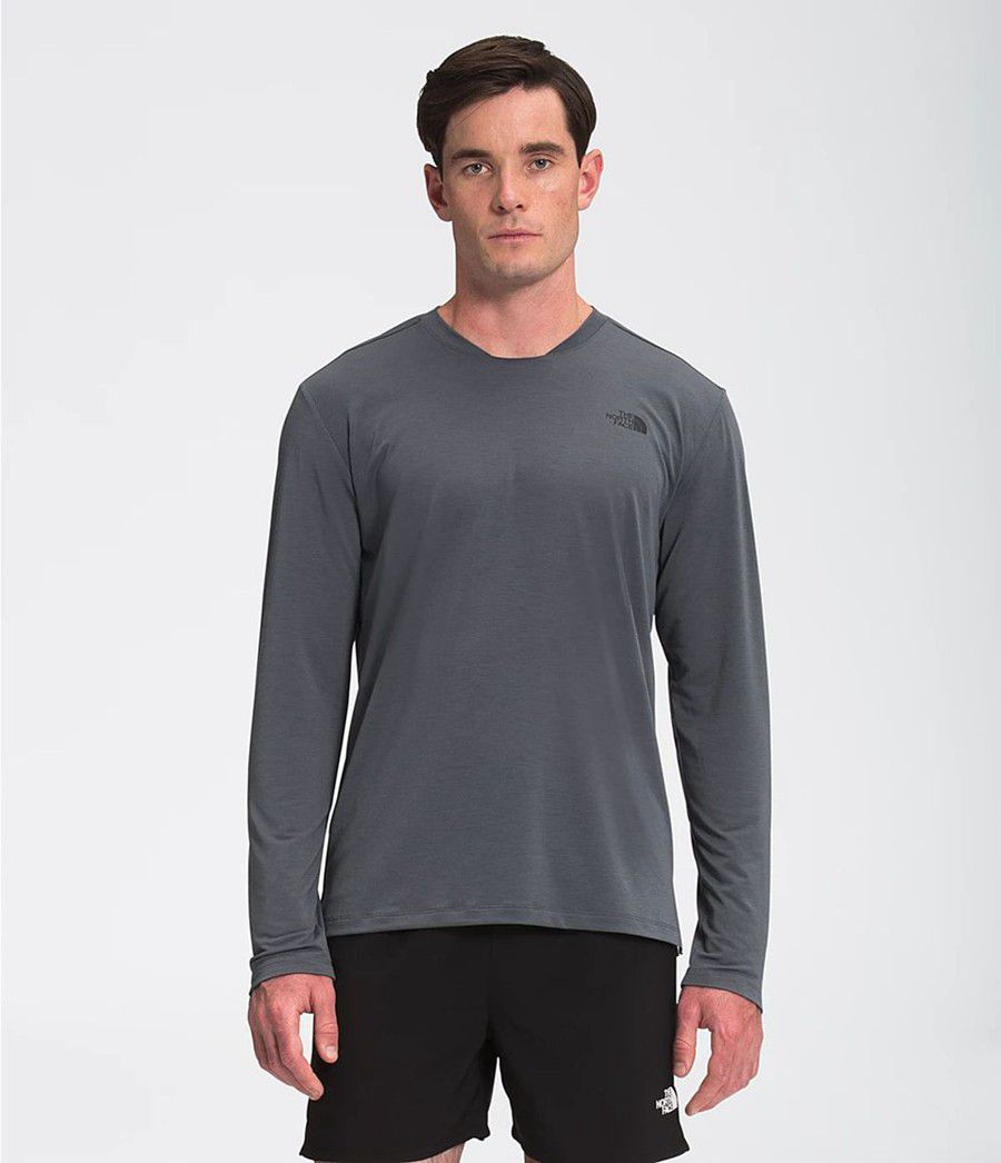 Pánské T-Shirts The North Face Wander Long Sleeve Šedé | WGJVXZB-16