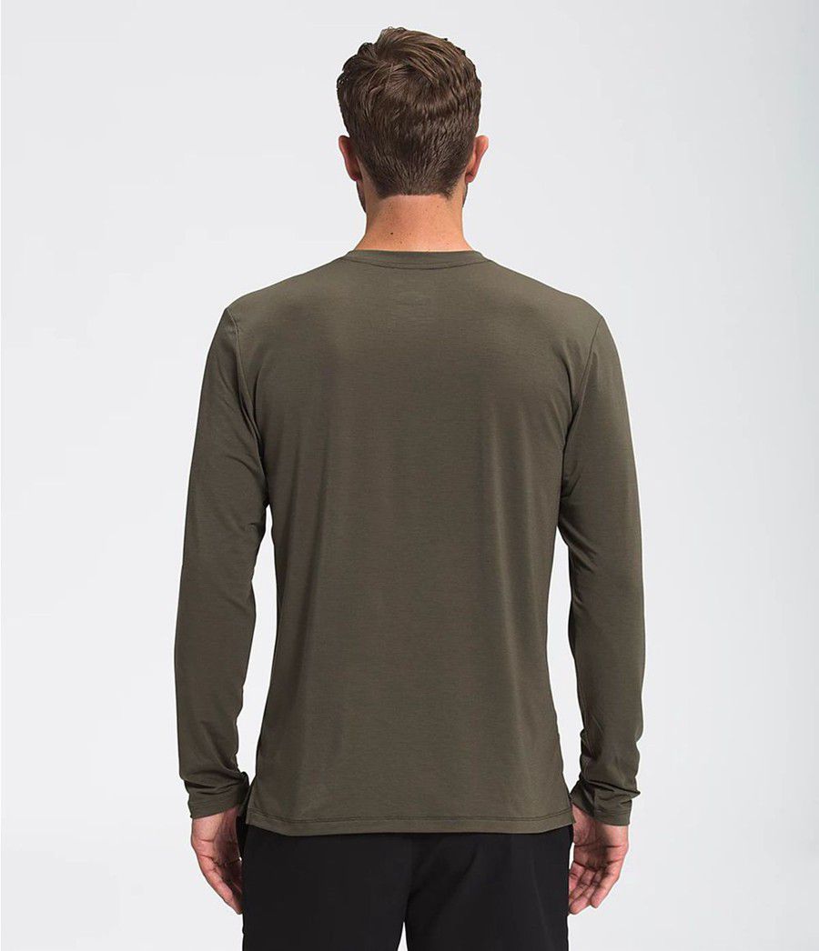 Pánské T-Shirts The North Face Wander Long Sleeve Taupe | RDVQYWT-13