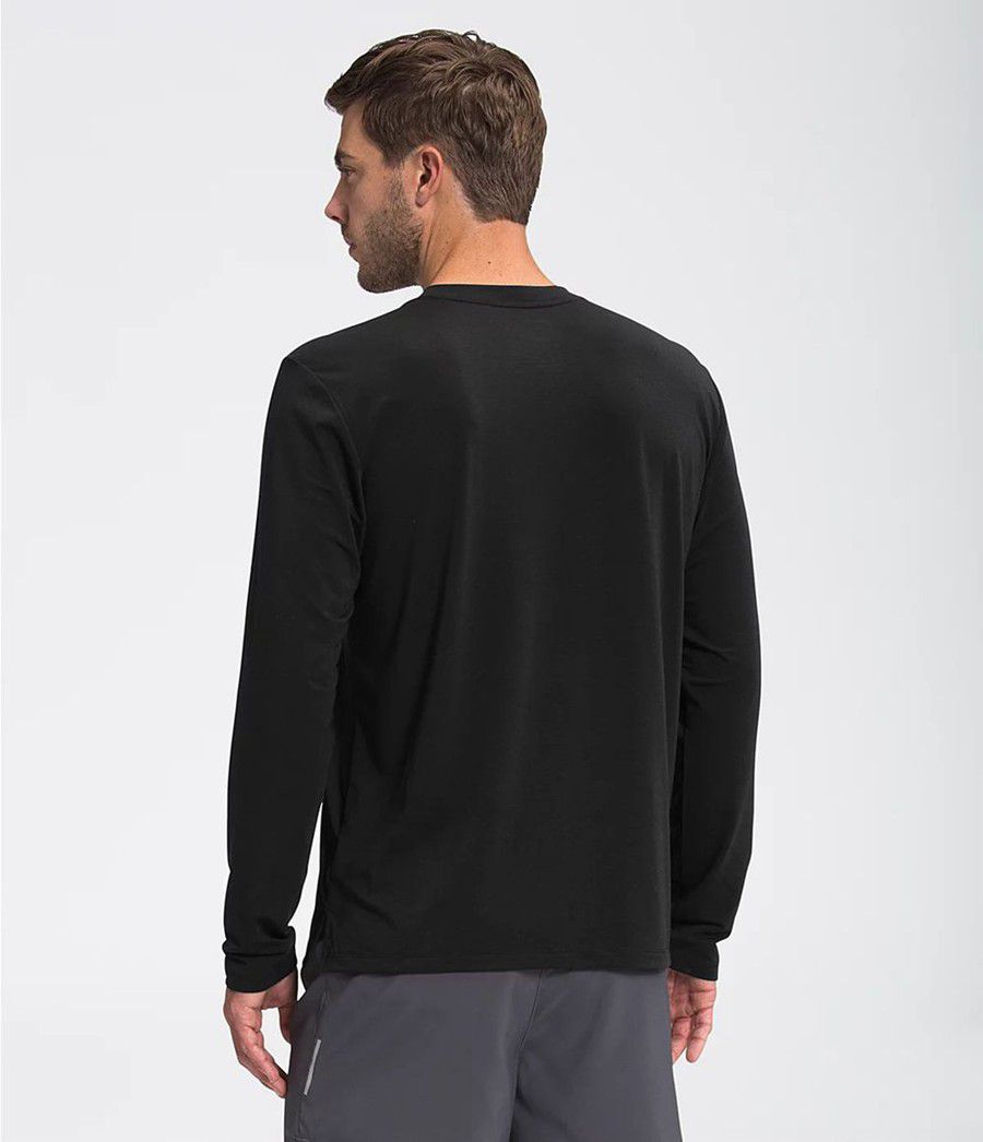 Pánské T-Shirts The North Face Wander Long Sleeve Černé | ELTGYNQ-69