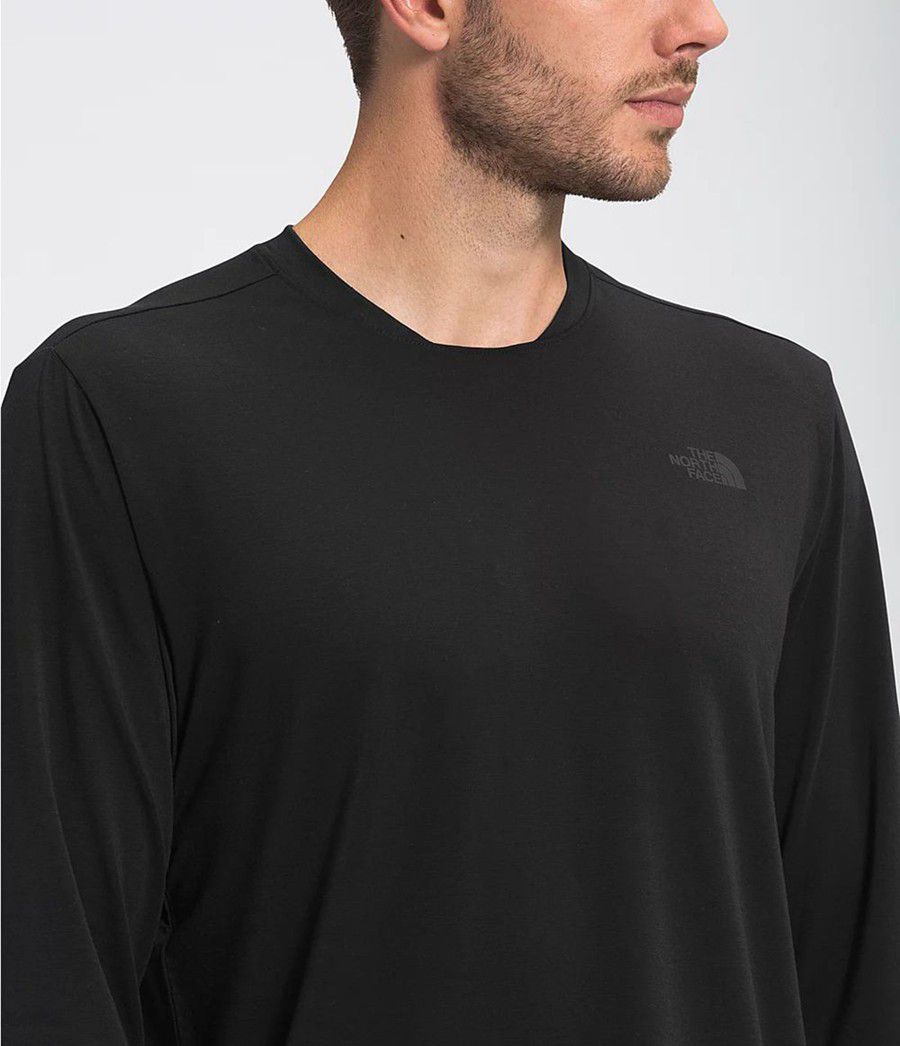 Pánské T-Shirts The North Face Wander Long Sleeve Černé | ELTGYNQ-69