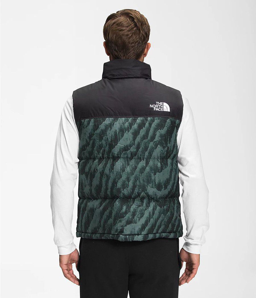 Pánské Vests The North Face Printed 1996 Retro Nuptse Zelene | FDACQRX-84