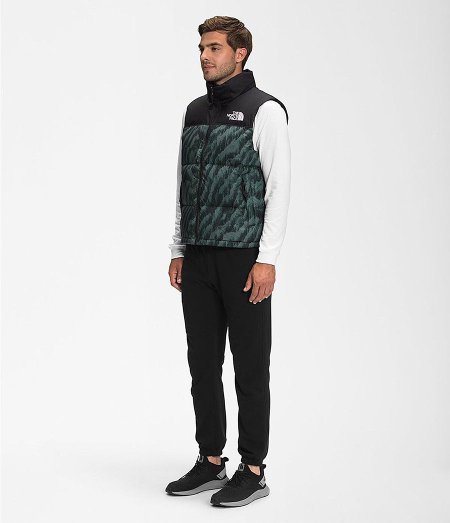 Pánské Vests The North Face Printed 1996 Retro Nuptse Zelene | FDACQRX-84
