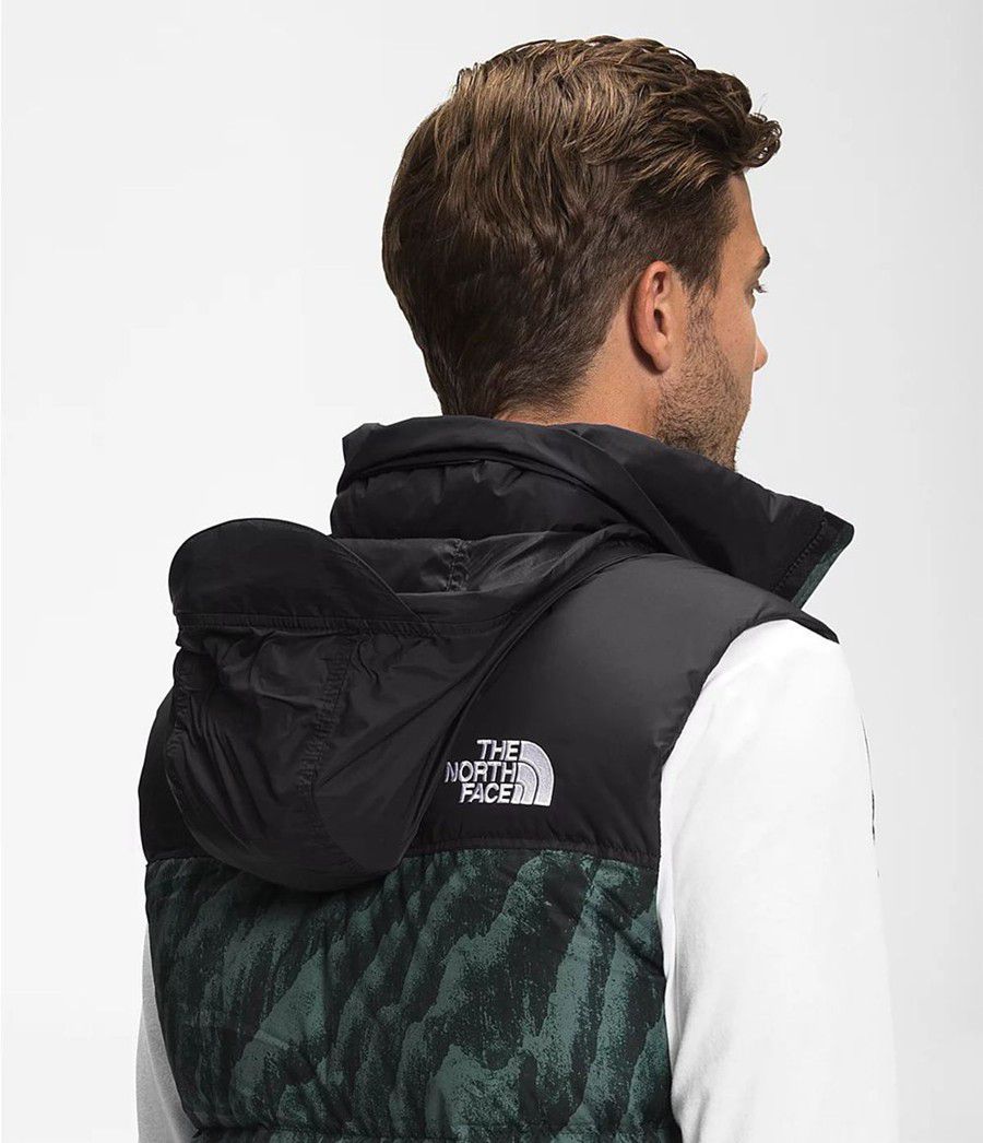 Pánské Vests The North Face Printed 1996 Retro Nuptse Zelene | FDACQRX-84