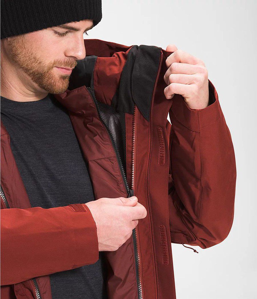 Pánské Zateplené Bundy The North Face Clement Triclimate® Červené | ZCAFVNI-75