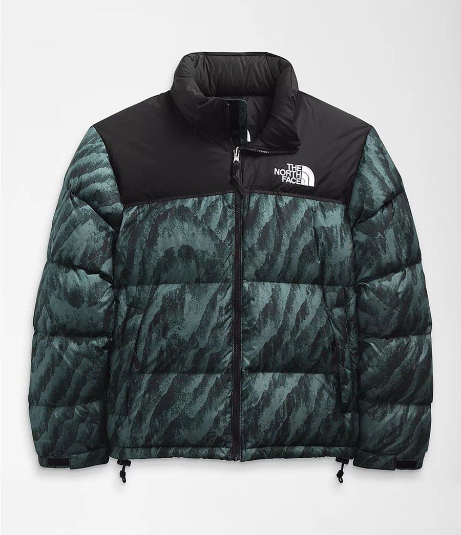 Pánské Zateplené Bundy The North Face Printed 1996 Retro Nuptse Zelene | ABKTSUJ-04