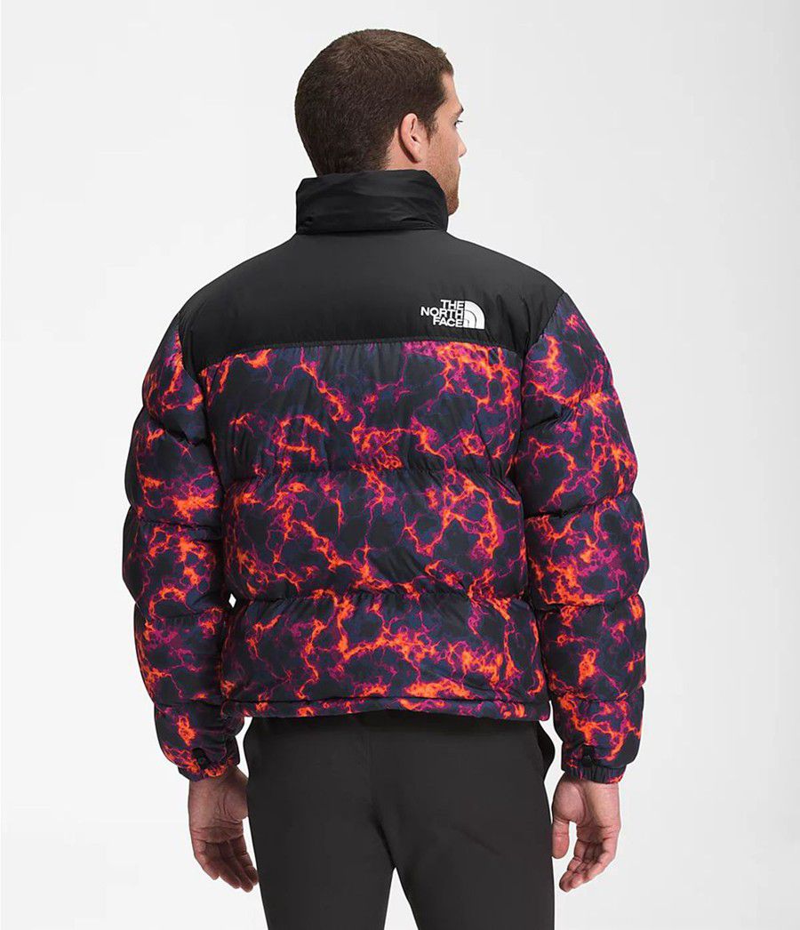 Pánské Zateplené Bundy The North Face Printed 1996 Retro Nuptse Černé | LNGWKOI-05