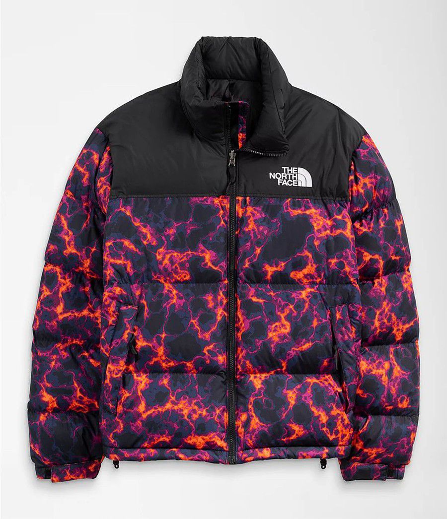 Pánské Zateplené Bundy The North Face Printed 1996 Retro Nuptse Černé | LNGWKOI-05
