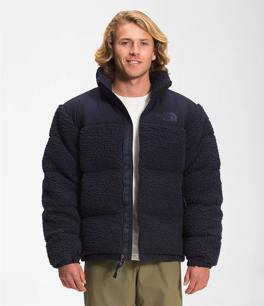 Pánské Zateplené Bundy The North Face Sherpa Nuptse Tmavě Blankyt | SWKUDQN-03
