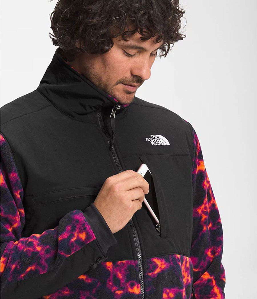 Pánské Zimní Bundy The North Face Printed Denali 2 Černé | WCVKBXH-13